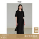旅途原品（ltyp）醋酸連衣裙高檔進(jìn)口時(shí)髦優(yōu)雅扭結連衣黑色中長(cháng)裙女秋 靜謐黑-日本三醋酸 L -XL-165-170cm（現貨）