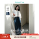 茵曼（INMAN）復(fù)古分割設(shè)計(jì)牛仔裙2025春季女裝新款洗水A字寬松顯瘦半身裙子 深牛仔藍(lán) M
