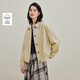 茵曼復古燈芯絨巴恩風(fēng)花苞外套2025秋女裝新款百搭上衣 梨花杏 S