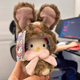 Hello Kitty毛茸長(cháng)耳兔hellokitty包包掛件書(shū)包小掛飾品公仔毛絨玩偶kitty貓 深棕色立耳兔kitty掛件