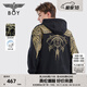BOY LONDON【強弩在勢】秋季男女同款燙金刺繡哥特連帽衛衣N04004 黑色 S
