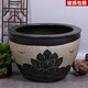 景德鎮陶瓷魚(yú)缸大號客廳養魚(yú)盆戶(hù)外鯉魚(yú)缸睡蓮荷花缸庭院老式水缸 平口魚(yú)戲荷葉 41x41x26cm
