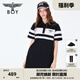 BOY LONDON春夏女士連衣裙字母條紋時(shí)尚休閑polo裙W17800 黑色 S