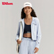 威爾勝（Wilson）官方春季女士SWEARTSHIRTS連帽拉鏈針織衛衣外套網(wǎng)球服 WW20032532LBM-長(cháng)春花藍 S