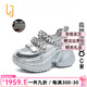OLJ奢侈高端品牌老爹鞋女款2025年最新款厚底鏤空網(wǎng)紗增高運動涼鞋 銀色[夏季鏤空]8CM[7+1] 37