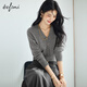 伊芙麗蔣欣代言V領(lǐng)單排金屬扣純羊毛針織開(kāi)衫百搭舒適女外套2025秋裝 云煙灰 V領(lǐng)開(kāi)衫 M 105-115斤