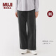 無印良品（MUJI）女式 彈力 燈芯絨 輕便直筒褲 褲子女款25年秋季新品女裝BE1Y5A5A 深灰色 L (165/70A)