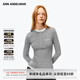 ANN ANDELMAN【明星同款】官方直營(yíng)春季假兩件內搭修身半開(kāi)衫毛針織拼色打底衫 灰色 M