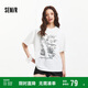 森馬（Semir）[商場(chǎng)同款]短袖T恤女中長(cháng)款2025夏oversize上衣小眾101325100086