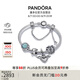 潘多拉（PANDORA）萌寵天使手鐲套裝銀白色淺藍(lán)可愛七夕情人節(jié)禮物送女友