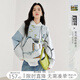 對白【杜鵑同款】文森特·梵高聯(lián)名慵懶提花毛衣女2025秋季針織衫 花色 S