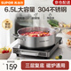 蘇泊爾（SUPOR）火鍋專(zhuān)用鍋304不銹鋼復底大容量無(wú)涂層湯鍋電磁爐家用多功能鍋 【6.5L】不銹鋼火鍋 30cm