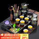 唐豐功夫茶具套裝家用整套茶盤(pán)辦公會(huì )客現代簡(jiǎn)約茶臺茶托泡茶套裝 文定茶盤(pán)+暗香配茶葉罐+六君子