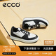 愛(ài)步（ECCO）潮流板鞋男 軟底經(jīng)典百搭厚底休閑鞋 街頭856824 黑色/灰白色40