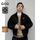 GXG男裝  【夾棉】燈芯絨復(fù)古夾克男棉衣加厚通勤外套 24冬季新 黑色 L