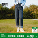森馬（Semir）森柔牛仔|牛仔褲女毛邊小直筒褲2024冬季抓毛九分褲109724124004