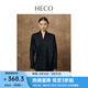 HECO【淡竹】新中式國風春秋新款重工提花斜襟綁帶襯衫女新款漢服外套 黑色 M