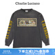 Charlie Luciano小丑美元做舊長袖春秋新款深灰892493情侶男女同款cl衛(wèi)衣男潮 深灰色 S