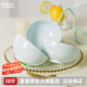 景德鎮(zhèn)陶瓷家用吃飯碗套裝中式影青創(chuàng)意防燙輕奢簡(jiǎn)約餐具禮盒裝 水立方6碗套組