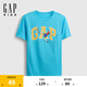 Gap男童2025夏季新款趣味印花logo純棉短袖T恤兒童裝美版781868 天藍(lán)色 160 /80(14歲以上)