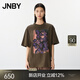 JNBY/江南布衣25夏新品T恤女小花仙客來印花直筒中袖圓領5P4112330 316/橄欖綠 XL
