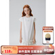 ELLE KIDS燙鉆木耳邊小飛袖A字連衣裙夏季新款女童輕薄透氣圓領(lǐng)休閑長裙 本白色 110/120