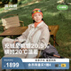波司登（BOSIDENG）【疊變】沖鋒衣鵝絨服女短款防風(fēng)防水三合一外套B250331302 初雪白/砂巖啡|8F10/7C42|8F1A XS 155/80A 體重約100斤以內(nèi)