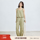 茵曼（INMAN）【防曬兩件套】2025夏季時(shí)尚花苞下擺薄款背心襯衫束腳運(yùn)動(dòng)褲 淺綠色 L