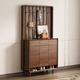 智新木王新中式鞋柜家用門(mén)口帶掛衣架一體客廳入戶(hù)隔斷玄關(guān)柜實(shí)木框收納柜 胡桃色鞋柜掛衣架長(cháng)111cm 包安裝
