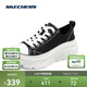 斯凱奇（Skechers）休閑鞋四季低幫綁帶厚底緩震耐磨增高健步帆布鞋女鞋177435