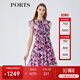PORTS寶姿女裝春夏新品時尚碎花圓領(lǐng)短袖連衣裙LM8D240MPP109 丈青印花 M (6)