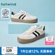熱風(fēng)（Hotwind）德訓(xùn)鞋男鞋2025年春季新款男士時尚復(fù)古休閑平底鞋拼色百搭板鞋男 88米黑 40 250mm