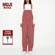 無印良品 MUJI IDEE 男女通用 斜紋 背帶褲 無性別男款女款褲子長褲休閑褲 粉色 M