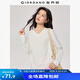 佐丹奴T恤女基礎(chǔ)款舒適內(nèi)搭打底衫純棉純色V領(lǐng)長袖t恤女13322759 16皎白色 M