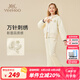 英氏（YEEHOO）女童套裝兒童外套長褲秋季時尚女孩學(xué)院風(fēng)中大童裝洋氣秋裝新款 學(xué)院休閑米白 160