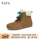 他她（TATA）復(fù)古休閑勃肯鞋女鞋加絨高幫鞋馬丁靴2024冬新款CGQ03DD4 棕色（絨里） 38