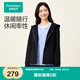 全棉時代（PurCotton）2024冬女士絨感空氣層外套 155/80A 藍色,1件裝 黑色 160/M