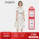 PORTS寶姿女裝2024春夏新款優(yōu)雅時(shí)尚圓領(lǐng)印花真絲收腰連衣裙 奶白色印花 XS （2）