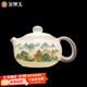 金鑲玉羊脂玉瓷西施壺中國風(fēng)陶瓷泡茶壺喝茶水壺功夫茶具家用單壺