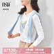 歐莎（OSA）白色印花長袖t恤女衣服23年新款打底衫時尚內(nèi)搭體恤上衣 白色 M