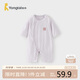 童泰（TONGTAI）嬰兒連體衣夏季莫代爾棉寶寶薄款衣服新生兒哈衣爬服網(wǎng)眼紫色73cm