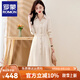 羅蒙（ROMON）連衣裙2025新款春季時尚洋氣襯衫長袖品牌氣質(zhì)高級感簡約輕奢女裝 米杏 M  【建議86-105斤】