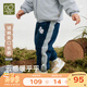 拉比鋪棉兒童褲子?jì)雰菏诒ＥL(zhǎng)褲25秋冬新款男女童裝寶寶拼接休閑褲 深藍(lán)色 110 cm