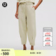 lululemon丨Loungeful 女士超寬松款高腰中長(cháng)運動(dòng)褲 LW6CI7S 生亞麻色 S /6
