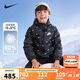 NIKE 耐克童裝男童羽絨服冬季滿印保暖連帽兒童上衣