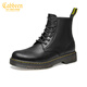 卡賓男靴秋冬季新款高幫馬丁靴英倫風(fēng)復古保暖加絨工裝靴戶(hù)外 黑色 41 皮鞋碼