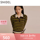 SNIDEL秋冬翻領(lǐng)簡約條紋polo針織衫上衣兩件套SWNT245096 深棕色 均碼 F （F）