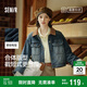 森馬（Semir）森柔牛仔|牛仔外套女短款翻領(lǐng)做舊秋夾克小個子街頭103524108001