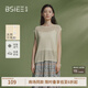 BSIEE2025年夏季新款圓領(lǐng)套頭小罩衫女后背扣鏤空無(wú)袖針織衫 米黃色 均碼 F