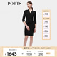 PORTS寶姿女裝春季新款時尚氣質長袖連衣裙ALM8D067LWP096 黑色 M (6)
